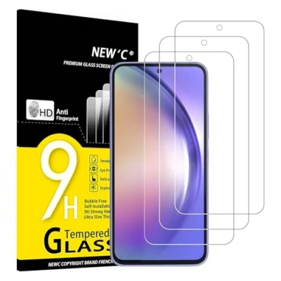 Afbeelding van NEW&#039;C 3 stuks gehard glas voor Samsung Galaxy A54 5G, displaybeschermfolie effectief tegen krassen zonder luchtbellen extreem robuust (0,33 mm HD ultra transparant) hardheid 9H