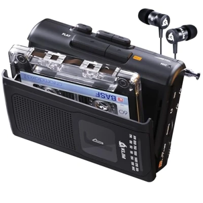 Afbeelding van KLIM K8 audiocassettespeler + cassetterecorder nieuwe Walkman Cassette radio cassettespeler AM/FM geïntegreerde microfoon en luidspreker jack voor hoofdtelefoon