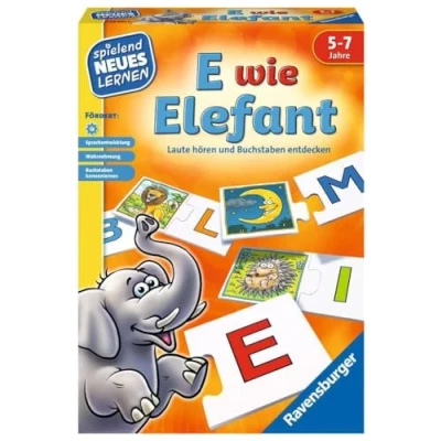 Afbeelding van E wie Elefant: Laute hören und Buchstaben entdecken / 31 57 Bilderkarten 1 Anlauttabelle Spielanleitung