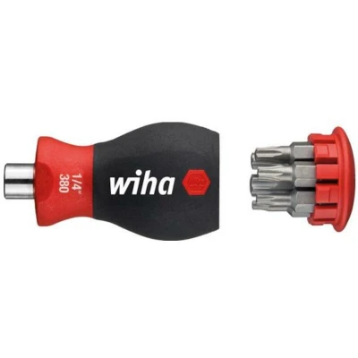 Afbeelding van Wiha Schroevendraaier met bitmagazijn magnetisch TORX® 6 bits, Stubby, 1/4&quot; (33743)