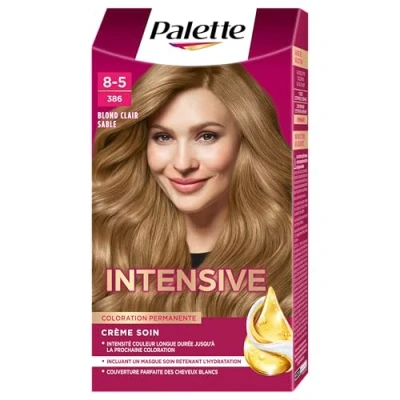 Afbeelding van Schwarzkopf Palette Permanente haarkleuring, verzorgingscrème, 100% grijsdekking, houdt 8 weken, Licht zandblond 386