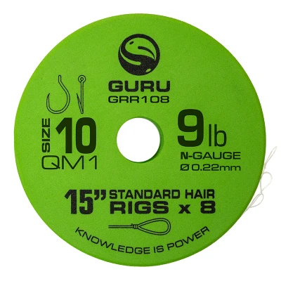 Afbeelding van Guru Onderlijn QM1 Standard Hair 15 (8 pcs) Maat : Haak 14 N Gauge 0.17mm (6lb)
