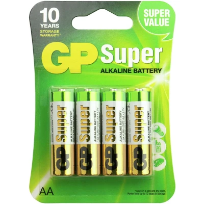 Afbeelding van GP AA Alkaline batterij Super 1,5V (4 stuks)