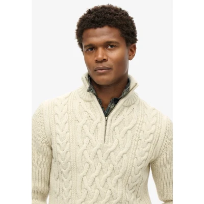 Afbeelding van Superdry JACOB CABLE KNIT HALF ZIP Heren Trui Maat M
