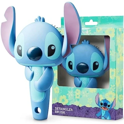 Afbeelding van Disney Stitch haarborstel, Marie Aristokatten, Minnie Mouse, cadeau idee voor kinderen, jongeren, volwassenen, officiële accessoires, ontwarrende Lilo en accessoires (Stitch blauw