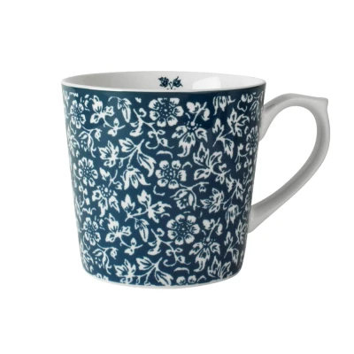 Afbeelding van Laura Ashley Blauw Sweet Allysum Set 4 Mugs Xl 0,54l Wit Porselein