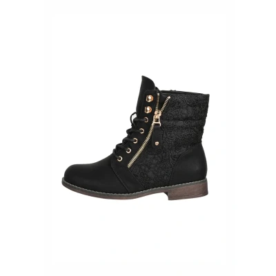 Afbeelding van Elara Herbst Veterboots, Dames, Maat: 38, Schwarz Kunststof