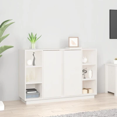 Afbeelding van Dressoir 120x35x80 cm massief grenenhout wit