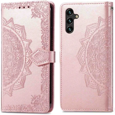 Afbeelding van iMoshion Hoesje Geschikt voor Samsung Galaxy A25 / A24 Met Pasjeshouder Mandala Bookcase rosé goud