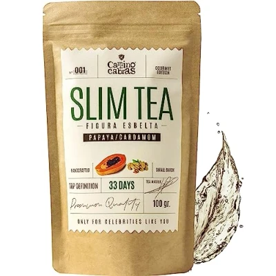 Afbeelding van Slim Tea Afslank &amp; Detox Kruidenthee, groene thee, witte Pu Erh maté, gember, brandnetel, hibiscus, papaja, paardenbloem, tulsi, rooibos en kardemom, natuurlijke antioxidant, 100 g
