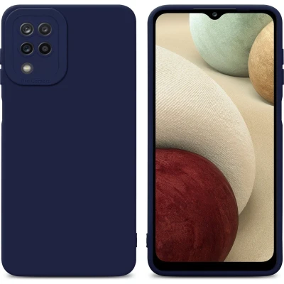 Afbeelding van Cadorabo Hoesje geschikt voor Samsung Galaxy A12 / M12 in Fluid DONKER BLAUW Beschermhoes gemaakt van flexibel TPU silicone Cover Case