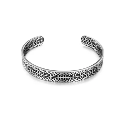 Afbeelding van True Rebels Armband, Heren, Maat: One Size, Silber / schwarz