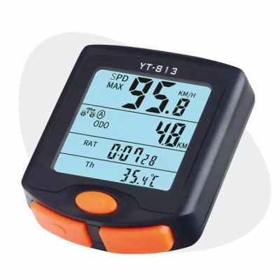 Afbeelding van Voltano Fietscomputer Draadloos Zwart / Oranje Waterdicht