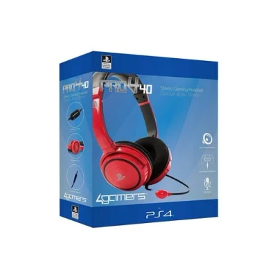 Image de Casque Gaming 4Gamers stéreo Rouge pour PS4