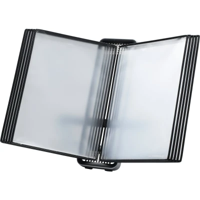 Afbeelding van Djois VEO bureaustandaard A4 incl. 10 PP insteektassen aluminium/zwart pak 1 stuk