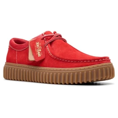 Afbeelding van Clarks Torhill LO Sportieve veterschoenen, Heren, Maat: 41.5, Red Veloursleer