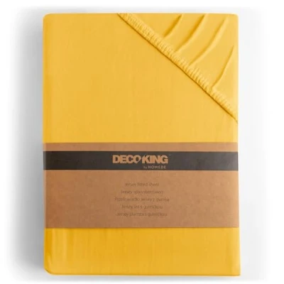 Image de DecoKing Drap Housse 80x200 90x200 cm 100% Coton Peigné Jersey Doux 80x200cm 90x200cm Jaune Amber