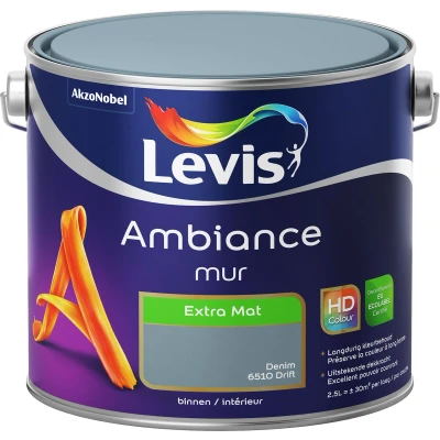 Afbeelding van Levis muurverf Ambiance mur extra mat 2.5l denim drift