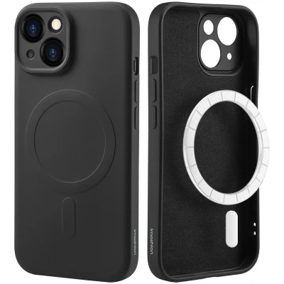Afbeelding van iMoshion Hoesje Geschikt voor iPhone 15 Siliconen Color Backcover MagSafe Zwart