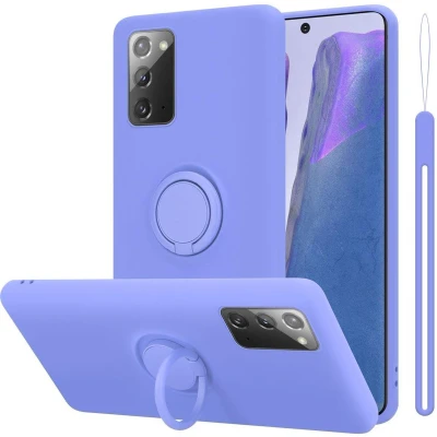 Afbeelding van Cadorabo Hoesje geschikt voor Samsung Galaxy NOTE 20 in LIQUID LICHT PAARS Beschermhoes van flexibel TPU silicone Case Cover met ring