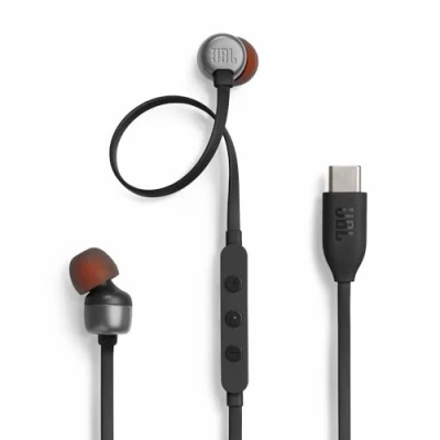 Afbeelding van JBL TUNE310C USB type C hoofdtelefoon, 96 kHz/24 bit DAC, geïntegreerde afstandsbediening met 3 knoppen en microfoon voor oproepen/platte kabel, vooraf ingestelde equalizer inbegrepen