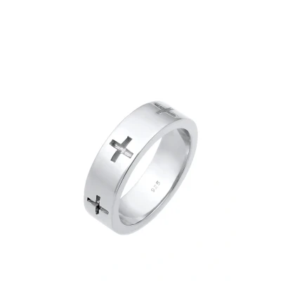Afbeelding van Elli Cross CUT OUT Ring silvercoloured, Dames, Maat: 54, Silver coloured