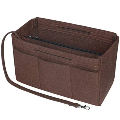 Afbeelding van Soyizom Handtasorganizer van vilt voor handtas, draagtas, inzetstuk Speedy 25 40, Neverfull (6 kleuren, 3 maten), Koffie