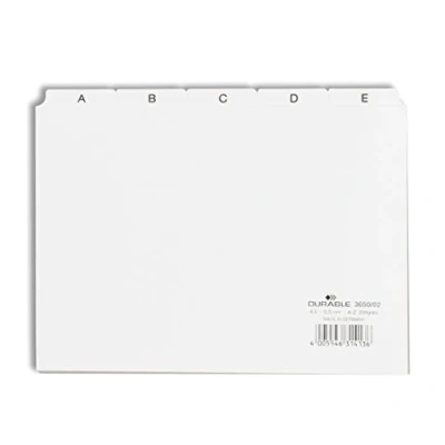 Image de Durable 365002 jeu de 25 intercalaires avec onglets imprimés a z format a5 blanc