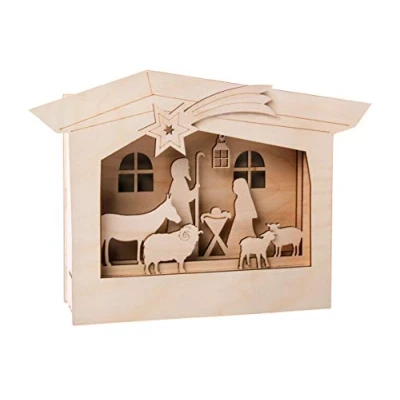 Image de Crèche DIY en bois à monter soi même 24 x 63 cm Rayher