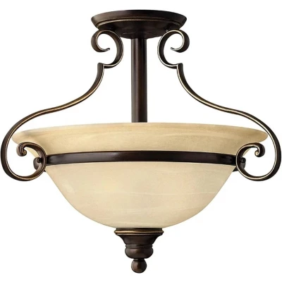 Afbeelding van Hinkley LED Plafondlamp Cello 2X E27 Max 60W Dimbaar Antique Bronze