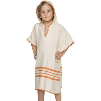 Afbeelding van Kinder Strandponcho Natural Orange van Lalay maat 2 3 jaar t/m 10 11