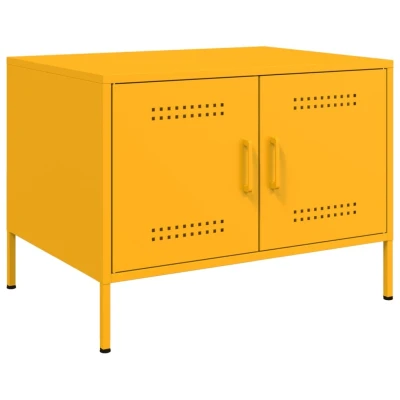 Afbeelding van Salontafel 68x50x50,5 cm koudgewalst staal mosterdgeel