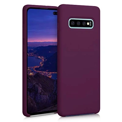 Afbeelding van kwmobile telefoonhoesje geschikt voor Samsung Galaxy S10 Plus / S10+ Hoesje met siliconen coating Smartphone case in bordeaux violet