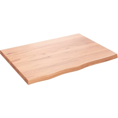 Afbeelding van vidaXL Wastafelblad 80x60x4 behandeld massief hout lichtbruin