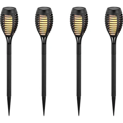 Afbeelding van V tac Vt 724 8 LED Solar Fakkel tuinverlichting op zonne energie 4 stuks