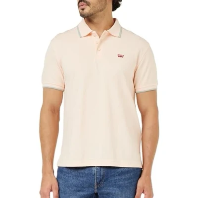 Image de Levi&#039;s Polo Housemark pour homme, logo Chesthit, (Pale Peach), XS
