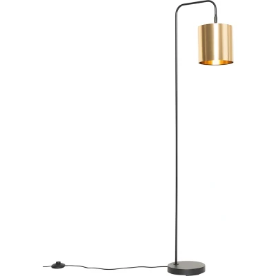 Afbeelding van QAZQA Moderne vloerlamp zwart met goud Lofty