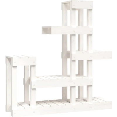 Afbeelding van vidaXL Plantenstandaard 92x25x97 cm massief grenenhout wit