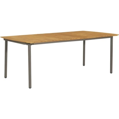 Afbeelding van Tuintafel 200x100x72 cm massief acaciahout en staal
