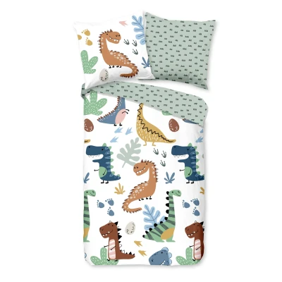 Afbeelding van Good Morning Ledikant babydekbedovertrek &quot;dino&#039;s&quot; Multi (100x135 cm) Katoen
