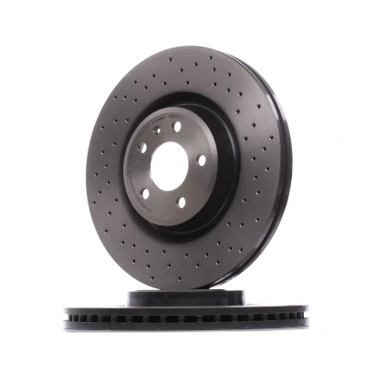 Afbeelding van BREMBO 09.B970.1X Remschijf 345 30 5 geperforeerd/interne ventilatie Gecoat High carbon Met schroeven AUDI: A6 C7 Saloon, A5 B8 Sportback, Avant