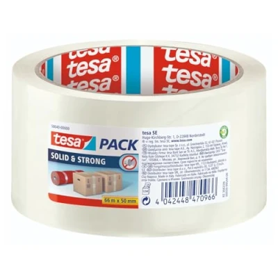 Afbeelding van tesa SOLID &amp; STRONG 58640 00000 00 Pakband tesapack Transparant (l x b) 66 m 50 mm 1 stuk(s)