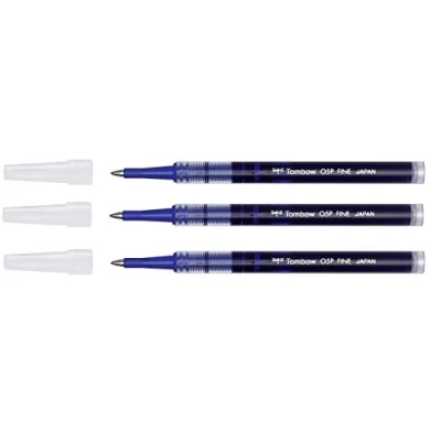 Image de TOMBOW Mines pour roller à encre, 0,5 mm, couleur de l&#039;encrebleu, largeur tracé: indélébile, encre pigment,pointe et bille en métal paquet 12