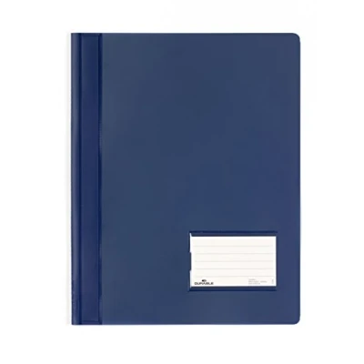 Afbeelding van Durable DURALUX 268007 Snelhechtmap Donkerblauw DIN A4+ Etiketvenster (90 x 57 mm), Scheurbescherming, Binnentas (achterkant)
