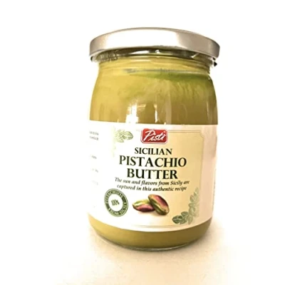 Afbeelding van Pisti Siciliaanse pistacheboter, 600 g, ideaal voor ontbijt en snacks, gemaakt in Italië.