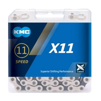 Afbeelding van Kmc X11 Long Fietsketting 1/2&quot; 11/128&quot; 118 Schakels 11v Zilver/zwart