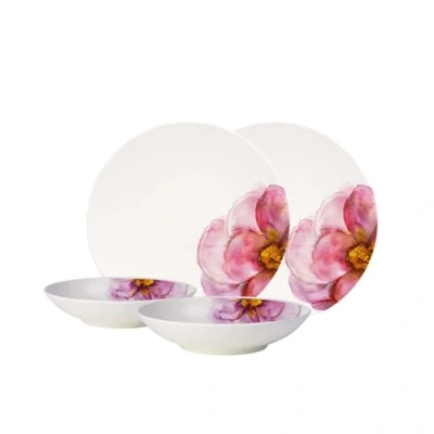 Afbeelding van Villeroy &amp; Boch Rose Garden bordenset, 4 p, serviesset voor 2 personen, premium porselein
