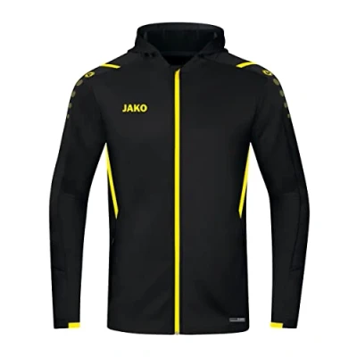 Afbeelding van Jas met kap Challenge Zwart/citroen / 128