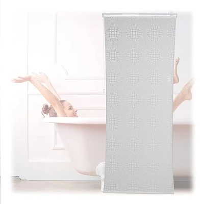 Afbeelding van Relaxdays douche rolgordijn plafond vochtbestendig bad gordijn plastic douchegordijn 100x240cm