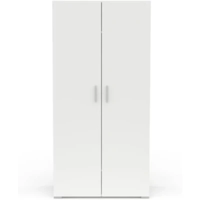 Afbeelding van Kleerkast Maura 2 draaideuren, 1 kledingroede en 4 legplanken mat wit